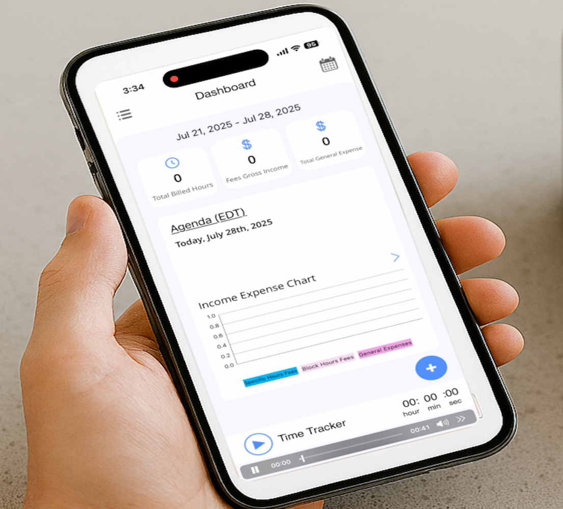 Business professional using mobile app